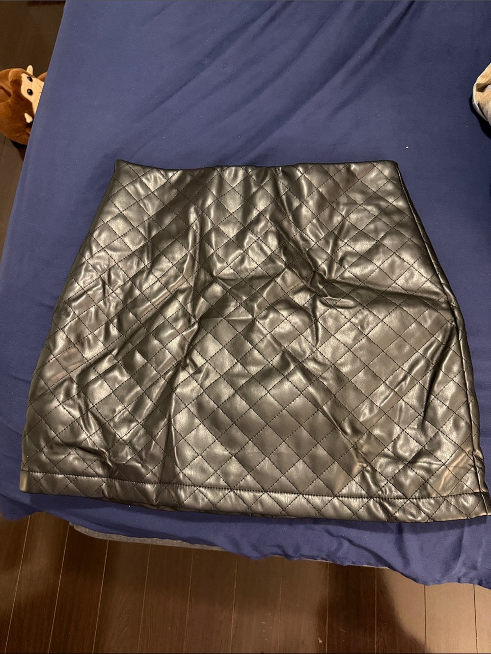 Fashion Nova Quilted Faux Leather Mini Skirt - Black
